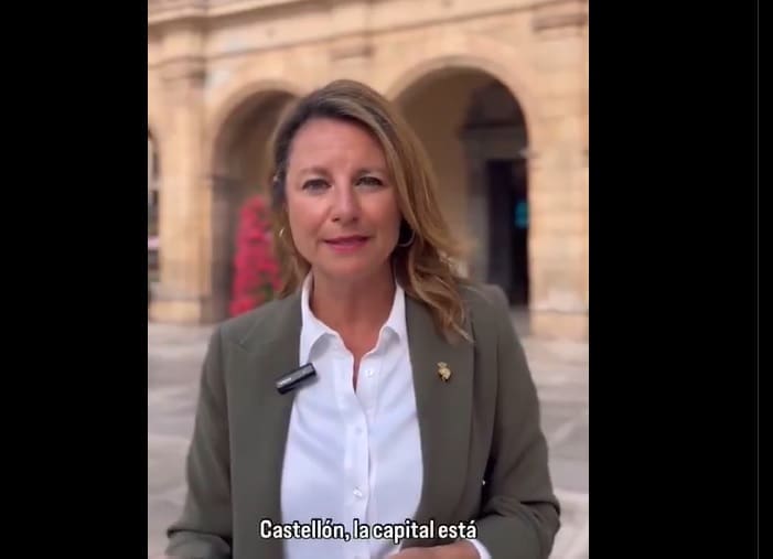 Imagen de un pantallazo de la red social X de la alcaldesa de Castellón Begoña Carrasco del mensaje difundido tras el apagón del 28 de abril