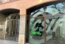 CSIF denuncia pintadas y pegamento en la cerradura de su sede de Castellón tras las negociaciones educativas
